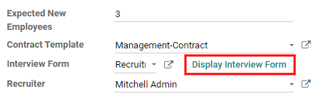 Mẫu phỏng vấn sẽ hiển thị một liên kết để xem biểu mẫu như ứng viên sẽ.