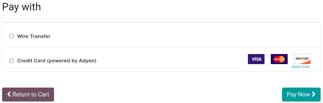 Lựa chọn nhà cung cấp thanh toán khi thanh toán 